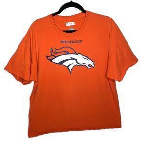 Denver Broncos Shirt Size X-Large XL Orange Blue/White Tee NFL Football Adult